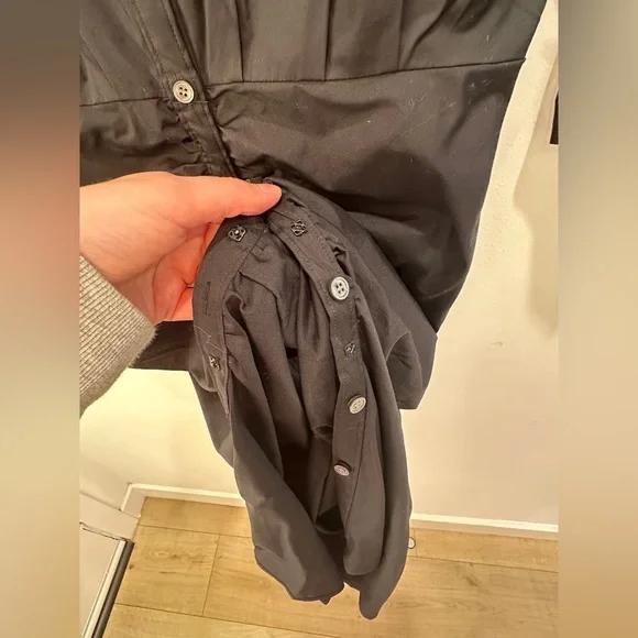 Veronica Beard Classic Black ruched SHIRTDRESS SIZE 4. Worn once excellent - Picture 7 of 13